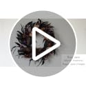 Black 20 Inch Halloween Wreath with Fall Leaves Pumpkins & Spider - Indoor Outdoor Decor