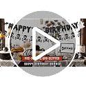 Pre-String Black Happy Birthday & Halloween Skull Banner Glitter Decorations