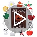 Spring & Summer Welcome Sign - Interchangeable Rustic Door Hanger for Holidays