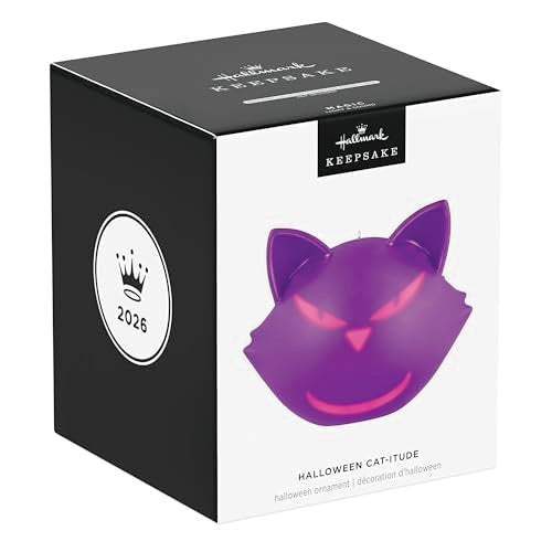 Halloween Cat-itude Keepsake Ornament - Light & Sound Cat Decor - 2026 Variation