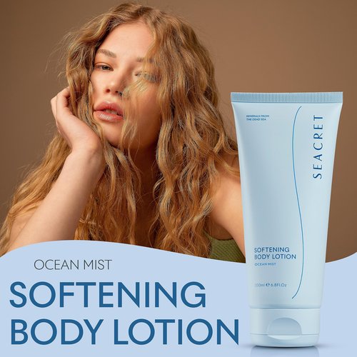 SEACRET Body Lotion for Dry Skin - Daily Moisturizing Lotion with Ceramide, Squalane, Shea Butter & Dead Sea Minerals, Fast-Absorbing Non-Greasy Formula - Ocean Mist Scent, 6.8 fl oz