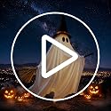 Halloween Ghost and Witch Hanging LED Decoration - 55 Inch Outdoor Yard Decor