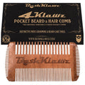 4Klawz Beard Comb - Pocket Comb for Men's Hair Beard Mustache and Sideburns with 4 Sides of Wide & Fine Teeth - Best Bearded Man Grooming Gift Special