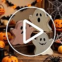 Sadness Halloween Ghost Decor Set - Indoor Table Decorations for Home, Whimsical Pastel Theme