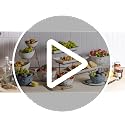Ceramic Fruit Basket Set - 7.6 Inch White Berry Bowls with Drainage Holes, Floral Variation