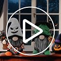 Halloween Plush Gnome Decorations with Ghost Hat and 'BOO!' Banner – Festive Home Decor, 8 Inch