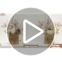 Fall Table Centerpieces with LED Timer - 2 Pack Autumn Decor with Maple Trees, Pumpkins & Berries