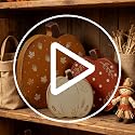 Wooden Pumpkin Fall Decor Set - 3 Distressed Rustic Autumn Pumpkins with Seasonal Prints - Pumpkin Variation