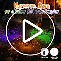 Giant Lighted Halloween Spider Set - 4.1 Ft Creepy Yard Decorations with 8 Lighting Modes
