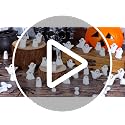 Mini Ghost Figurines Set - Halloween Resin Decorations, 60 Pieces