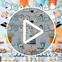 Blue Halloween Ghost Garland Set - 3 Pcs Festive Wall & Mantle Decorations
