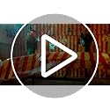 14.2 x 3.4 Inch Creepy Carnival Tablecloth Roll - Bloody Red & White Stripes for Halloween Party Decorations
