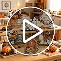 Halloween Wooden Table Decor Set - Rustic Farmhouse Indoor Decorations - Variation of THIS listing