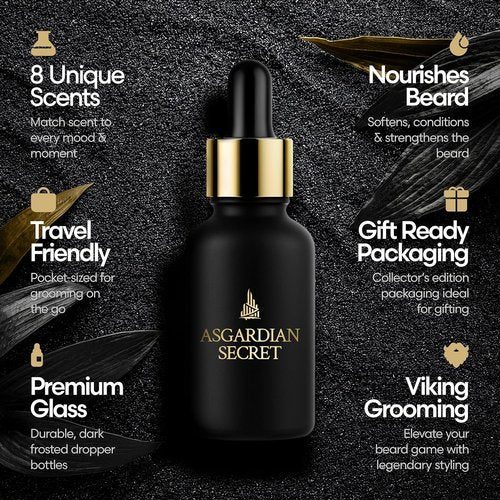 The Beard Struggle Beard Oil Sampler Kit - 8 Premium Viking Scents for Ultimate Beard Care