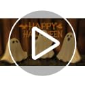 Halloween Ceramic Ghost Figurine Set - Small Spooky Ghost Decorations