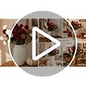 Artificial Fall Chrysanthemum Flowers Set - Burgundy, Cream White & Brown 12 Bundles