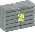 Utopia Towels 12 Pack Premium Wash Cloths Set, 12 by 12 Inches, 100% Cotton Ring Spun, Highly Absorbent and Soft Feel Washcloths for Bathroom, Spa, Gym, and Face, Cool Grey