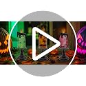 Halloween Snow Globe Flameless Candle - Brown Spinning Water Lantern with Timer