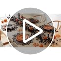 Lighted Halloween Garland for Mantle Fireplace Decorations - 5.2 ft Pumpkin and Black Eucalyptus Decor
