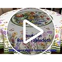Mutakin Astrology Moon Art Round Tablecloth - Washable 60 Inch Home Decor