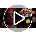 Halloween Animatronic Skeleton with Banjo - Light Up Eyes & Sound Activated, Funny Voice, Indoor Outdoor Decor - Variation of Banjo Playing Skeleton