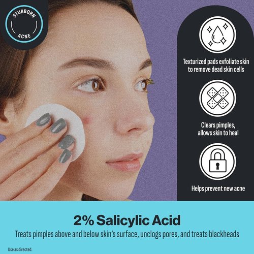 Oxy Deep Pore Acne Cleansing Pads - Maximum Strength 2% Salicylic Acid Treatment | 55 Pads for Breakout Control