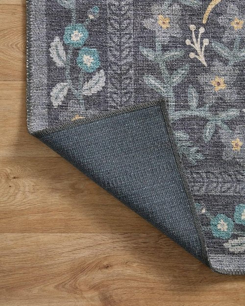 Loloi Rifle Paper Co. Accent Rug - Maison Collection Nightingale Black, 2'3" x 3'9", .19" Pile Height