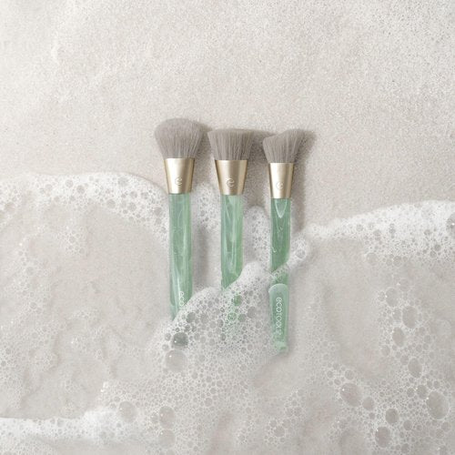 EcoTools Sea Gems Liquid & Cream Blending Brush, Foundation, Contour & Blush Makeup Brush for Smooth Buildable Coverage, Sustainable Design, Vegan & Cruelty-Free, 1 Count