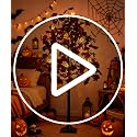 5FT Halloween Lighted Tree with Skull & Skeleton Decor, Dimmer & Timer