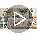 Turkey & Pumpkin Harvest Fall Thanksgiving Tablecloth - 120x60 Inches, Waterproof, Rectangular - Virtumob