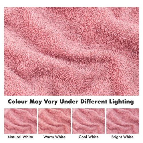 Novo Home Face Towels Pack of 12 – 100% Cotton Wash Cloths (12x12 inch) – Soft, Quick Dry & Highly Absorbent Hand Towels for Bathroom, Spa, Gym, Kitchen and for Daily Use - (Baby Pink)