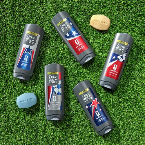 DOVE MEN + CARE - Limited Edition FIFA Body & Face Wash For Men Mixed Pack for Hydrated & Soft Skin 3 Count