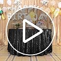 Black Sequin Tablecloth 50 Inch Round Glitter Party Table Cover - Variation: Black / 50 Inch