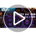 Outdoor Halloween Boo Sign Set with Purple LED Lights - Black & Purple, 3 Pieces