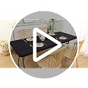 Moosfor 6FT Rectangle Spandex Fitted Tablecloth - Black, 72x30 Inches