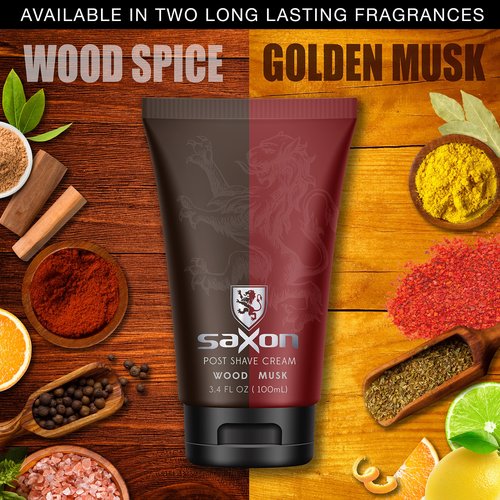 Saxon Post Shave Cream with Micro Moisturizing and Conditioning Beads, Woodspice