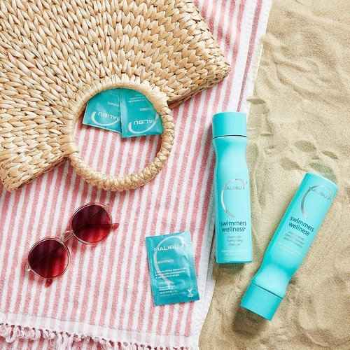 Malibu C Swimmers Wellness Shampoo - Protects Hair from Chlorine Damage & Restores Vitality - 12 oz