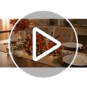 Lighted Fall Pumpkin Decor Set - Rattan Pumpkins with Velvet Bows, 2 Pack