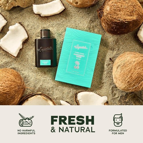 Dr. Squatch Natural Cologne for Men - Coconut Castaway Inspired Bergamot, Lavender & Vanilla | 1.7 fl oz