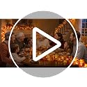 Orange Fall Garland with 100 LED Lights, 20Ft Battery Operated, 2 Pack