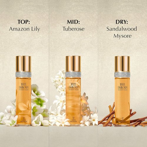 Elizabeth Taylor White Diamonds Eau de Toilette Set - Floral Women's Fragrance with Moisturizing Body Gel & Cream