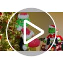 Light Up Christmas Green Monster Decorations - 23.6in Poseable Plush Doll for Indoor & Outdoor Holiday Decor