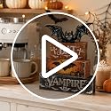 Halloween Bat Decor Indoor - Rustic Farmhouse Style Bat Accent for Tabletop & Tray Decor - Variation: Bat