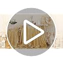 Amber Gold Sequin Round Tablecloth 120 Inch Sparkly Overlay for Weddings & Parties