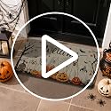 Halloween Ghost Dog Welcome Door Mat 30x17 Inches - Non-Slip Outdoor Rug - Variation: 1'5" x 2'6"