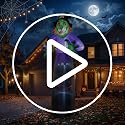 10FT Inflatable Halloween Witch Decor with LED Lights, Outdoor Yard Decoration