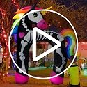 11FT Halloween Inflatable Arch Rainbow Skeleton Unicorn Outdoor Decor