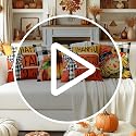 Pumpkin & Maple Leaf Fall Throw Pillow Covers Set of 2 - 18x18 Inches