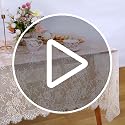 Red Lace Tablecloth 6pcs 60x120 Inch Rectangular Romantic Vintage Fabric