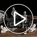 Halloween Skeleton Figurines Set - Gothic Resin Skull Decor for Bookshelf & Tabletop